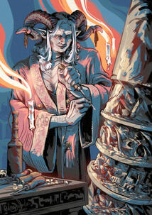 Portrait d'une démone sculptrice.